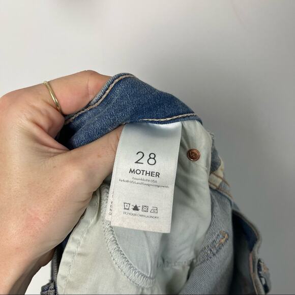 Mother Jeans Stunner Zip Ankle Step Fray Light Kitty Wash Size 28 - Picture 7 of 9